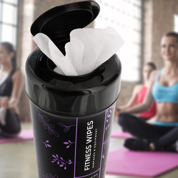 Wipex Gym Wipes & Fitness Equipment Wipes, Natural Lavender & Vinegar Wipes to Clean the Grime off Yoga Mats, Weight Machines & Surfaces, Spinning & Peloton Bikes, 75 Count (Pack of 1) - Image 6