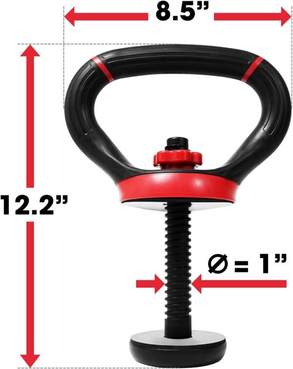 Yes4All Adjustable Kettlebell Handle for Weight Plates, Dumbbell Converter for Strength Training Kettlebells, Home Gym - Image 6