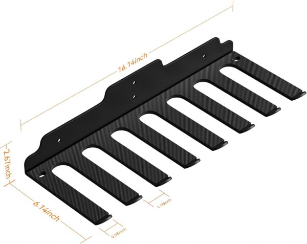 Olympic Barbell Hanger,Garage Gym Bar Wall Rack,Vertical Barbell Mount Rack,Black Powder Coated,Space Saving Commercial or Home Gym Accessory,Holds Under 33mm Bar Size - Image 6