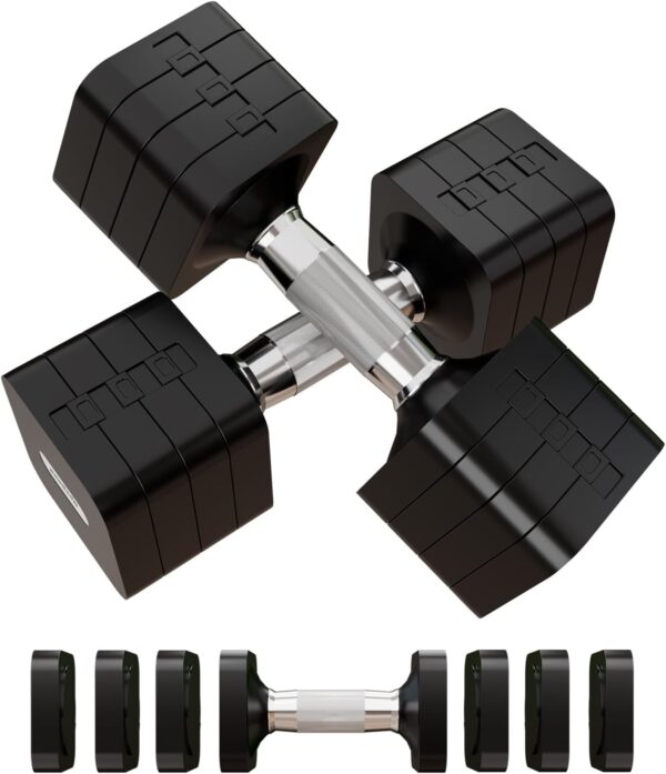 20LBS Adjustable Dumbbell Set, 4 in 1 Free Weights Dumbbells Set for Women Men Hand Weights Set Adjust Dumbbell Weight Set for Home Gym Exercise Workout Strength Training Equipments