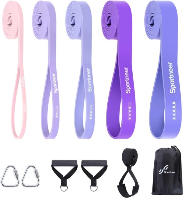 Resistance Bands for Working Out: Pull Up Bands 5-130lb 5 Levels Exercise Bands Workout Bands Set with Handles & Door Anchor Pull Up Assist Bands for Men Women Resistance Training - Image 8