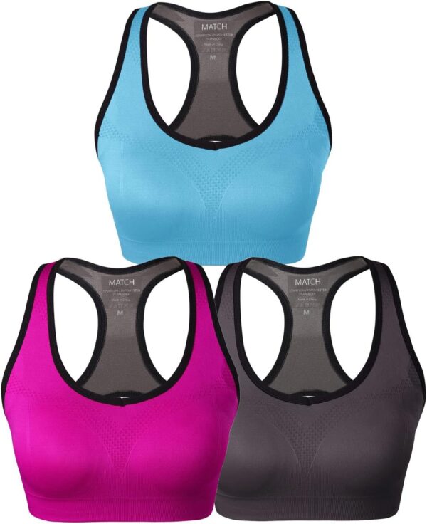 Match Racerback Sports Bras for Women – Padded Seamless Strappy Workout Tops for Yoga Gym Runing Fitness Sports Bras - Image 2