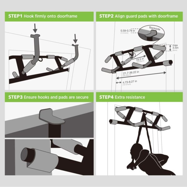 2025 Upgrade Multi-Grip Pull Up Bar with Smart Larger Hooks Technology - USA Original Patent, Designed, Shipped, Warranty - Image 7