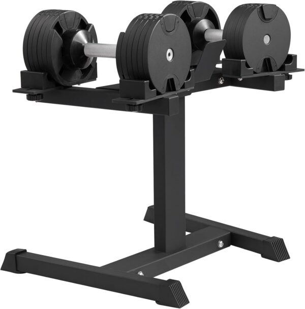 VEVOR Adjustable Dumbbell Stand, up to 160 Pound Home Fitness Rack and Stand with Media Rack, Safe and Convenient Dumbbell Weight Holder, Compact Dumbbell Storage Rack Perfect for Home Gym Strength Training