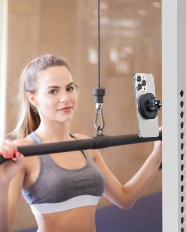 APPS2Car Gym Magnetic Phone Holder for Magsafe - 360 Adjustable, Dual Magnets, Alloy Base/Joint - Compatible with iPhone 16/15/14/13/12 Series - Fitness Accessory - Image 7