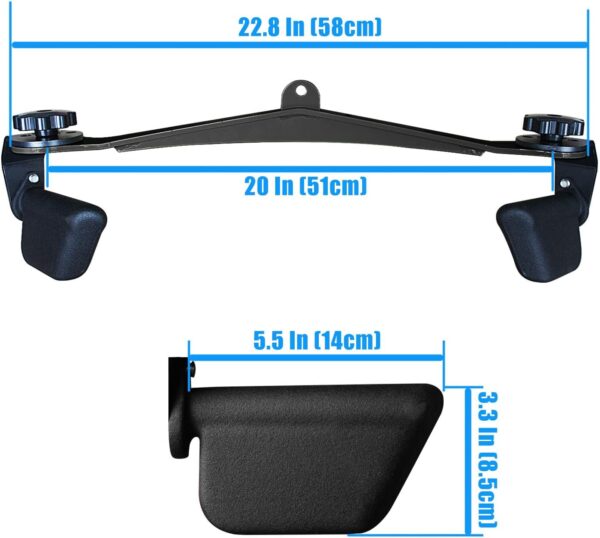 KORIKAHM Home Gym Fitness Spreader Bar, Multi-Grip Wide Lat Pull Down Bar, Neutral Grip Handle, Lat Pulldown Attachments Long Bar for Cable Pulley System Machine, T-bar Row Landmine Attachment - Image 2