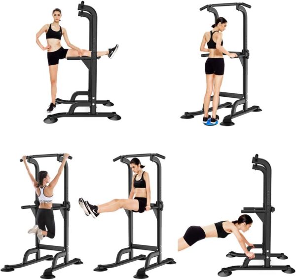 SogesPower Power Tower Dip Station Pull Up Bar for Home Gym Adjustable Height Strength Training Workout Equipment,Pull Up Bar Station - Image 6