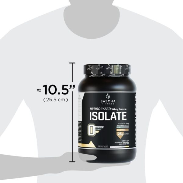 SASCHA FITNESS Hydrolyzed Whey Protein Isolate,100% Grass-Fed (2.11 Pounds) (Caramel Flavor) - Image 7