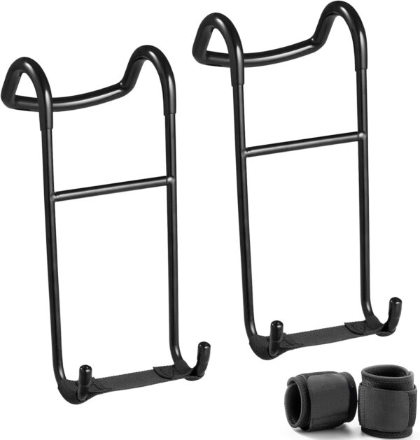 Upgraded 2-Pack Dumbbell Spotter Hooks, 250 lbs Load Capacity Heavy Duty Dumbbell Hooks for Dumbbell Bench Press, Chest & Shoulder Workouts with Wrist Straps