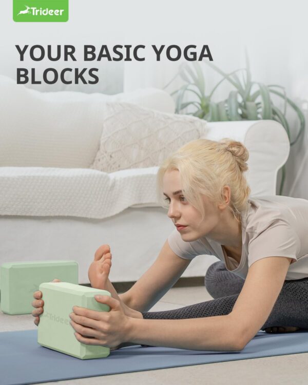 Trideer Yoga Block, Soft Non-Slip Surface Premium Foam Blocks, Supportive, Lightweight, Odor Resistant, Yoga Accessories for Pilates Meditation General Fitness Stretching Toning - Image 3