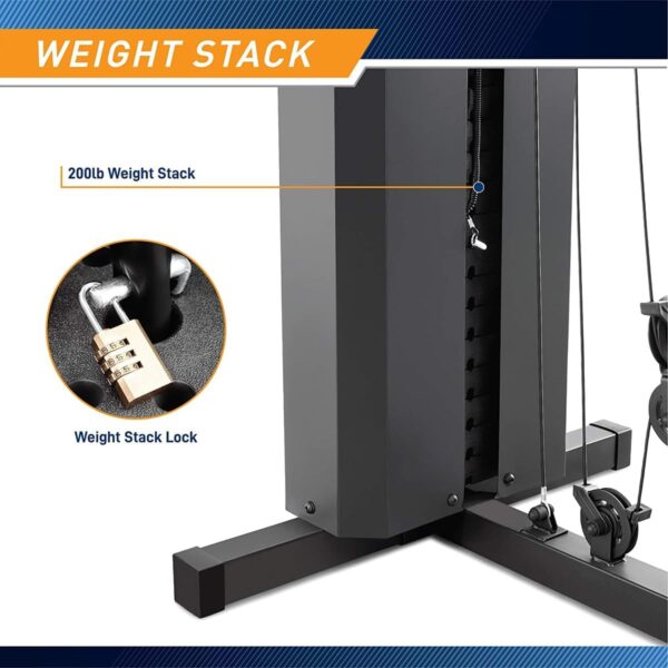 Marcy Multifunctional Workout Station 150lbs to 200lbs Stack Home Gym for Weightlifting and Bodybuilding - Image 3