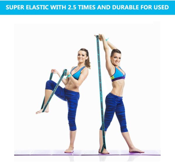 Stretch Strap, Elastic Yoga Stretching Strap, Multi-Loop for Physical Therapy, Pilates, Yoga, Dance & Gymnastics Exercise and Flexible Pilates Stretch Band - Image 6
