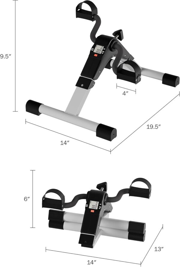 Under Desk Bike Pedal Exerciser with Calorie Tracker and Adjustable Resistance - Image 2