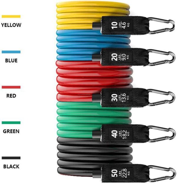 Resistance Bands Set,Workout Bands,Exercise Bands for Muscle Training,Butt & Hip Exercises,Physical Therapy,Latex Material with Door Anchor,Handles,Legs Ankle Straps Home Workouts - Image 2