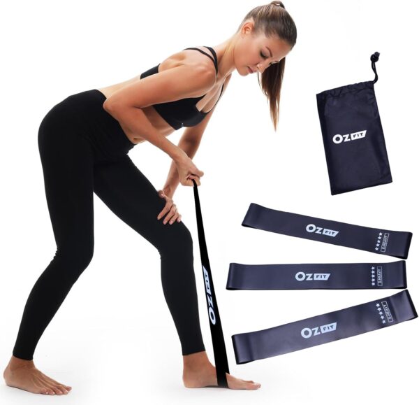 Resistance Loop Exercise Bands for Working Out, Women & Men Exercise with Instruction Guide and Carry Bag, for Whole-Body Fitness, Stretching, Physical Therapy, Strength Training