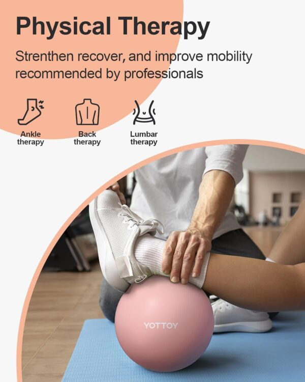 YOTTOY Pilates Ball, 10-inch Exercise Ball with Anti-Burst Technology for Stability, Stability Ball for Yoga, Pilates, Physical Therapy, Home Gym and Office Fitness Equipment - Image 6