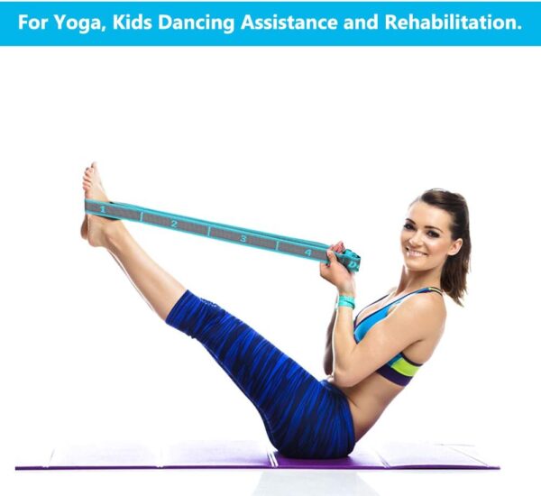 Stretch Strap, Elastic Yoga Stretching Strap, Multi-Loop for Physical Therapy, Pilates, Yoga, Dance & Gymnastics Exercise and Flexible Pilates Stretch Band - Image 5