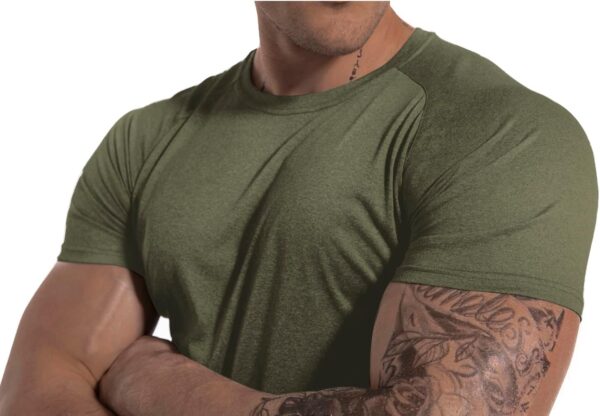 Men's 3pack Dry Fit Workout Gym Short Sleeve T Shirt Moisture Wicking Active Athletic Performance Running Shirts - Image 4