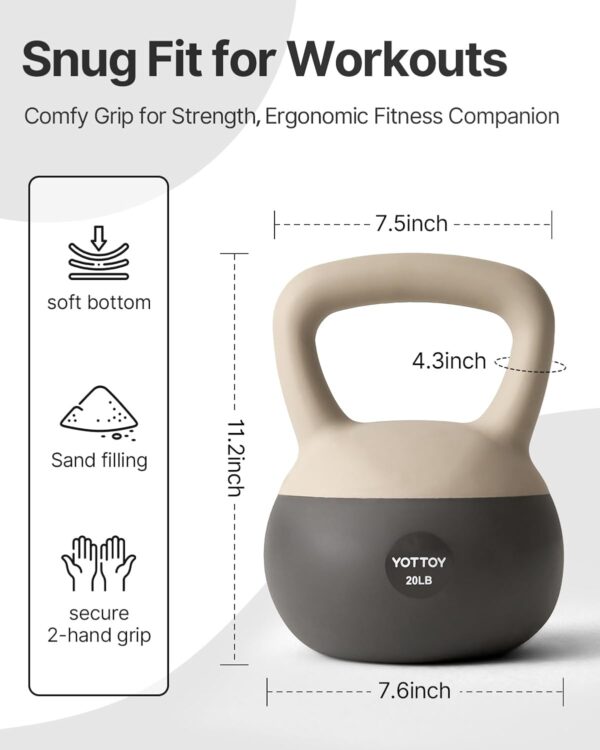 YOTTOY Soft Kettlebell, Set for Strength Training Kettlebells & Home Workouts, Soft-Sided Cushioned Base, Wide-Handle - Ideal for Men, Women, & Beginners - Image 8