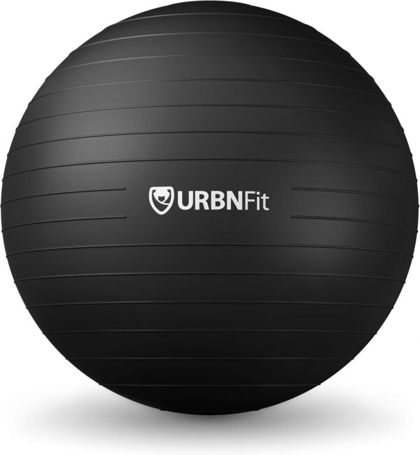 URBNFit Exercise Ball - Yoga Ball in Multiple Sizes for Workout, Pregnancy, Stability - Anti-Burst Swiss Balance Ball w/Quick Pump - Fitness Ball Chair for Office, Home, Gym