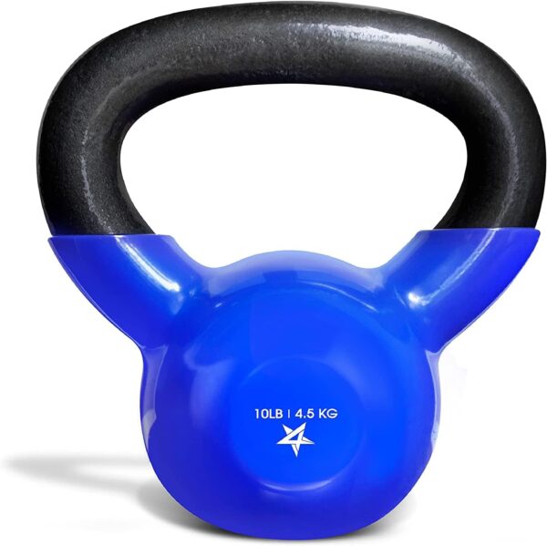 Yes4All 5-65lbs Kettlebells Vinyl Coated Cast Iron for Dumbbell Weights Exercises, Gym, Fitness, Full Body Workout Equipment Push up, Grip and Strength Training