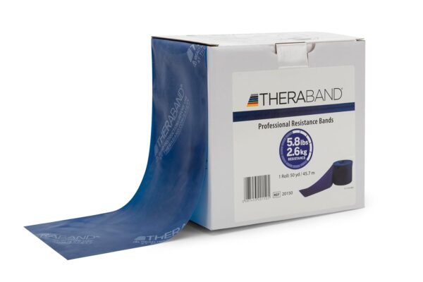 THERABAND Resistance Bands, 50 Yard Roll Professional Latex Elastic Band For Upper & Lower Body & Core Exercise, Physical Therapy, Pilates, Home Workout, Rehab, Blue, Extra Heavy, Level 5