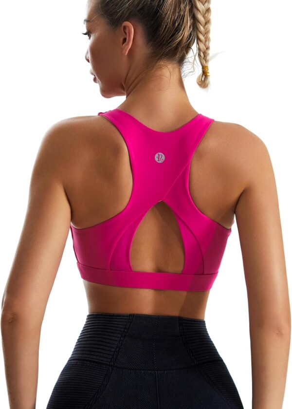 RUNNING GIRL High Impact Sports Bras for Women,Racerback Running Bra Workout Crop Tank Tops Longline Sports Bra Push up - Image 4