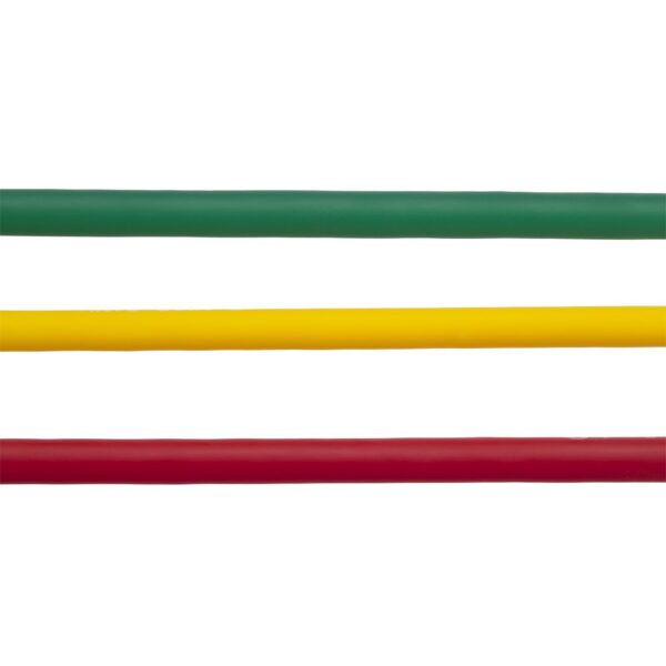 THERABAND Resistance Tubes, Professional Latex Elastic Tubing, Upper & Lower Body, Core Exercise, Physical Therapy, Lower Pilates, At-Home Workouts, & Rehab, 5 Foot, Yellow, Red, & Green, Beginner Set - Image 4