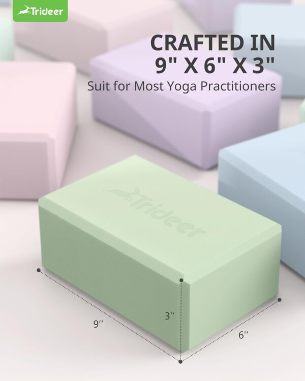 Trideer Yoga Block, Soft Non-Slip Surface Premium Foam Blocks, Supportive, Lightweight, Odor Resistant, Yoga Accessories for Pilates Meditation General Fitness Stretching Toning - Image 8