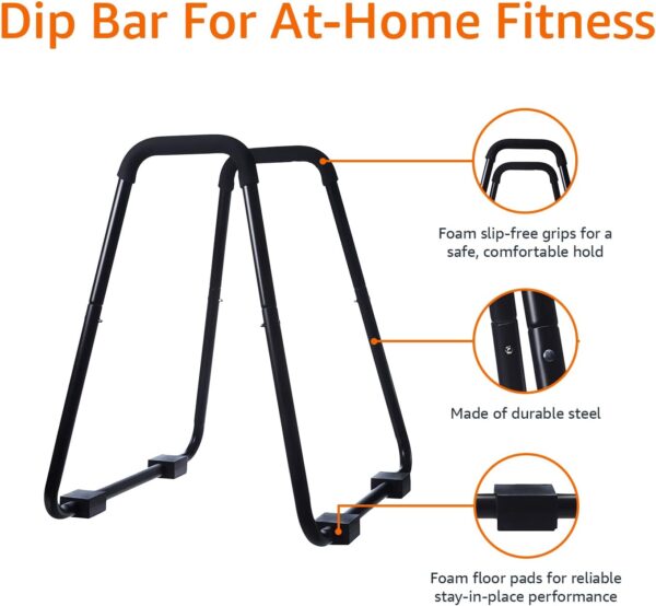 Amazon Basics Strength Training Dip Stand, Black - Image 2