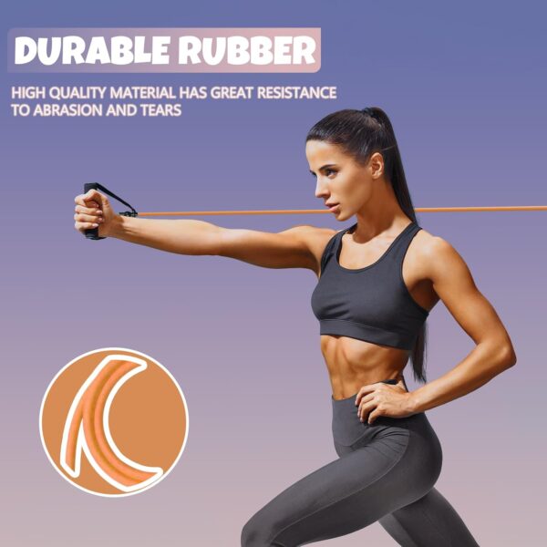 RitFit Single Resistance Exercise Band with Comfortable Handles - Ideal for Physical Therapy, Strength Training, Muscle Toning - Door Anchor and Starter Guide Included - Image 5