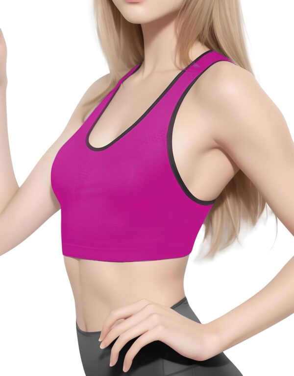 Match Racerback Sports Bras for Women – Padded Seamless Strappy Workout Tops for Yoga Gym Runing Fitness Sports Bras - Image 4
