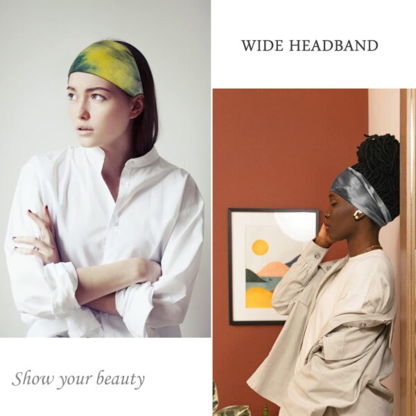 Headbands For Women Workout Wide Headband Yoga Head Bands For Women's Hair Accessories Fashion Band Tie Dye 6 Pack - Image 2