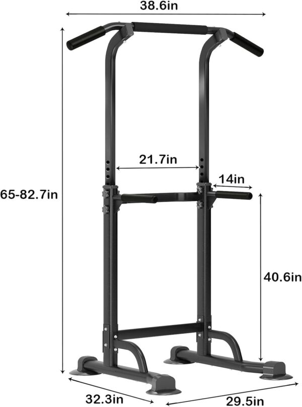 SogesPower Power Tower Dip Station Pull Up Bar for Home Gym Adjustable Height Strength Training Workout Equipment,Pull Up Bar Station - Image 3