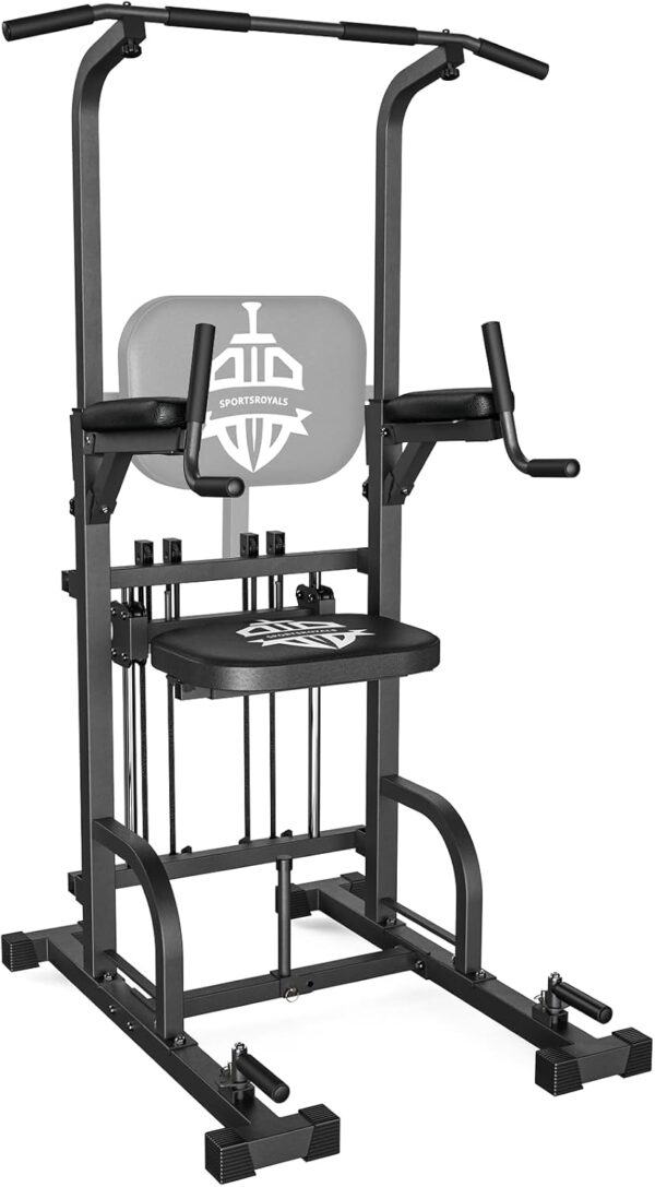 Sportsroyals Power Tower Pull Up Dip Station Assistive Trainer Multi-Function Home Gym Strength Training Fitness Equipment 440LBS