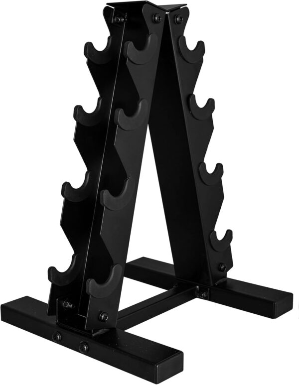 CAP Barbell 100 LB Coated Hex Dumbbell Weight Set with Vertical Rack - Image 3