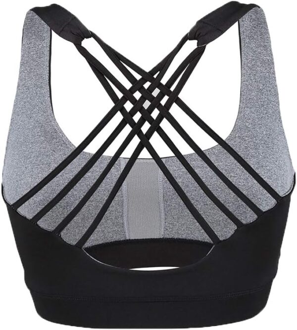 Women High Impact Sports Bra Criss Cross Back Padded Bra Workout Fitness Sports Yoga Bras - Image 3