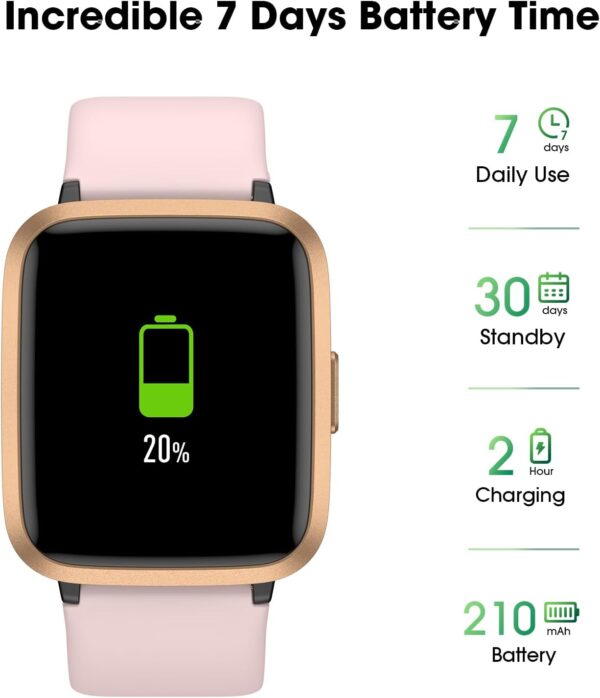 Fitness Tracker Watch with Heart Rate Monitor, Activity Tracker with Pedometer, Sleep Monitor, Calories & Step Counter, 5ATM Waterproof Smart Watch for Women Men Health Fitness Watch for Sports - Image 6