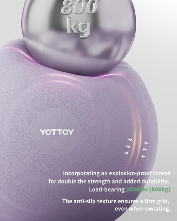 YOTTOY Anti-Burst Exercise Ball for Working Out, Yoga Ball for Pregnancy,Extra Thick Workout Ball for Physical Therapy,Stability Ball for Ball Chair Fitness with Pump - Image 4