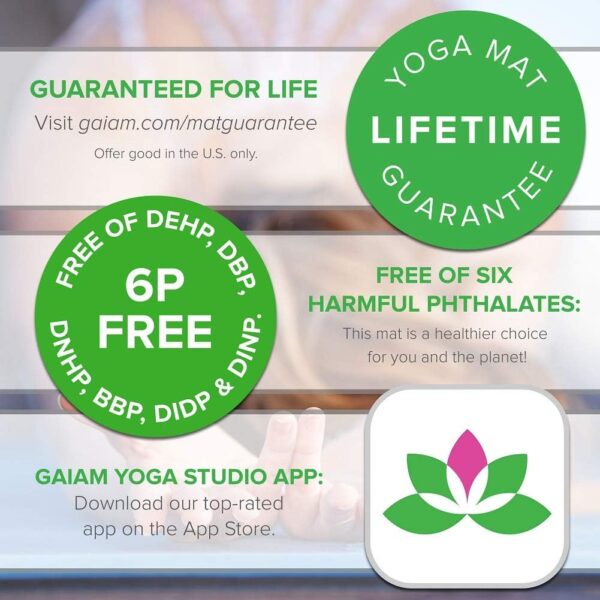 Gaiam Yoga Mat - Premium 5mm Print Thick Non Slip Exercise & Fitness Mat for All Types of Yoga, Pilates & Floor Workouts (68" x 24" x 5mm) - Image 5