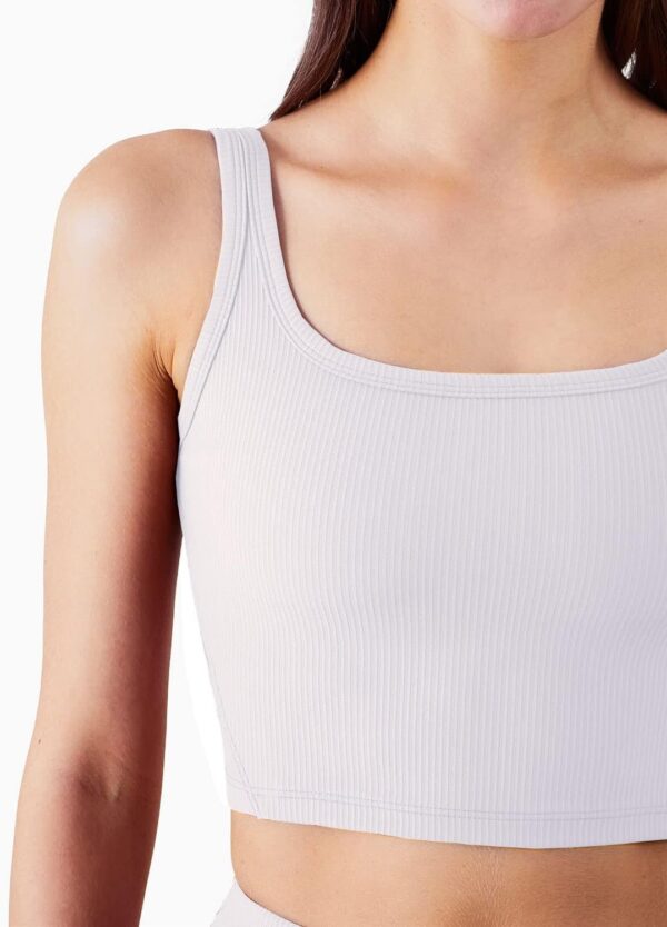 FelFory Longline Sports Bra Tank Top Bra Tops for Women Seamless Sports Bra Ribbed Workout Tops Crop Tops Bra Fitness Yoga - Image 3