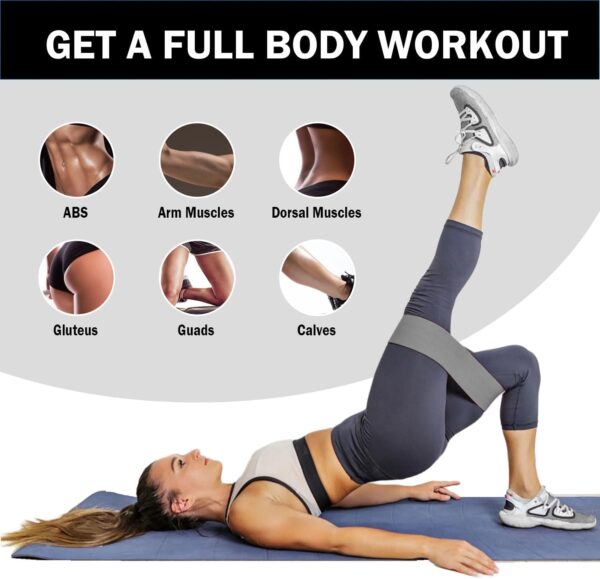 Non-Slip Fabric Resistance Bands for Working Out, Loop Exercise Bands for Booty Leg, Butt, Glute, Stretch Workout Bands for Women & Men, Hip Elastic Bands for Home Gym Fitness, Yoga, Pilates - Image 4