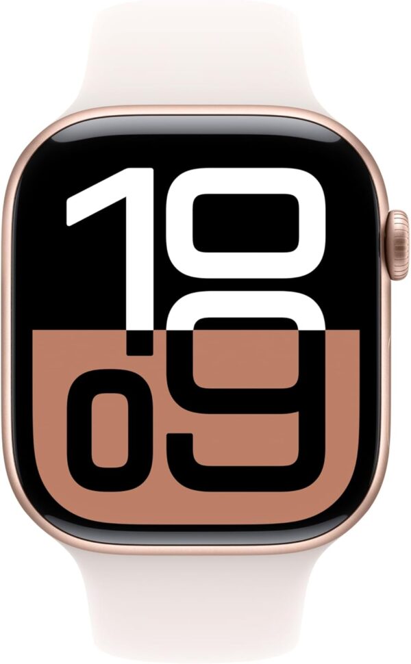 Apple Watch Series 10 [GPS 46mm] with Rose Gold Aluminium Case with Light Blush Sport Band - M/L. Fitness Tracker, ECG App, Always-On Retina Display, Water Resistant with AppleCare+ (2-Years) - Image 2