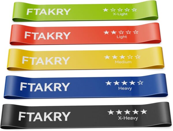 Resistance Bands for Working Out, Exercise Bands with 5 Resistance Levels, Natural Latex Resistance Bands Designed for Home Fitness, Strength Training and Flexibility Exercises