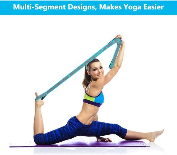 Stretch Strap, Elastic Yoga Stretching Strap, Multi-Loop for Physical Therapy, Pilates, Yoga, Dance & Gymnastics Exercise and Flexible Pilates Stretch Band - Image 4