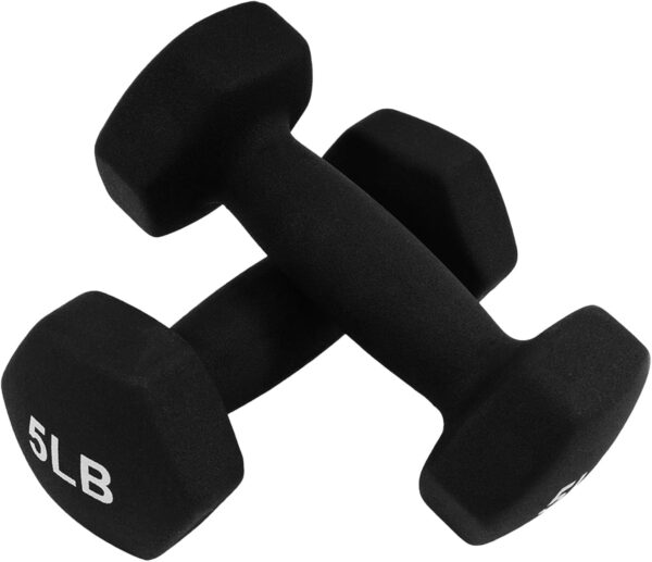 BalanceFrom Dumbbell Set with Stand, Neoprene Coated Hand Weights Home Gym Equipment, Black - Image 7
