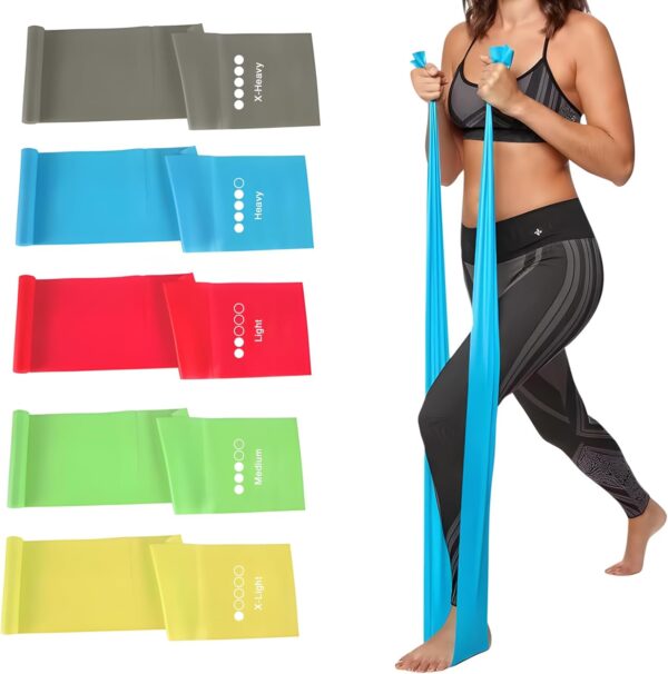 TISSCARE Resistance Bands Exercise Bands for Yoga, Pilates and Fitness, Home Workout Strength Bands for Women Men