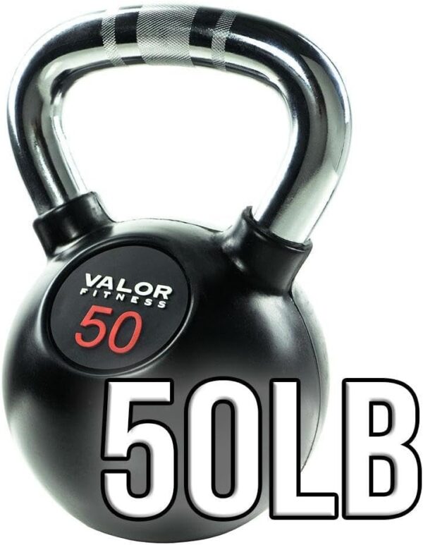 Valor Fitness Chrome Kettle Bell Weights with Knurled Kettlebell Handle Kettlebells for Men & Women - Image 9