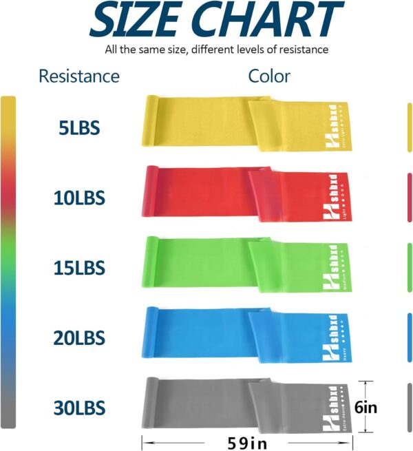 Resistance Bands for Working Out, Physical Therapy Bands, Elastic and Exercise Bands Set for Stretching, Suitable for Rehab, Yoga, Pilates, Gym, Home Exercise - Image 4