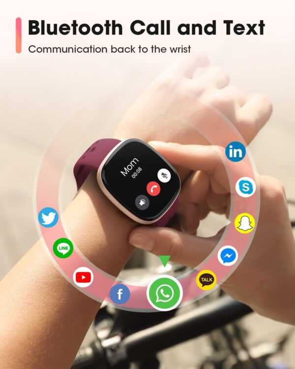 Smart Watches for Men Women Fitness: Fitness Tracker with Blutooth Call 24H Heart Rate SpO2 Sleep Monitor 5ATM Waterproof 120+ Sport Mode Smartwatch Compatible with iPhone Android Phones (Wine Red) - Image 3